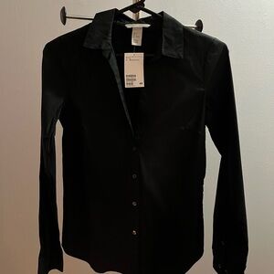 H&M Elegant Black Button Down Shirt
